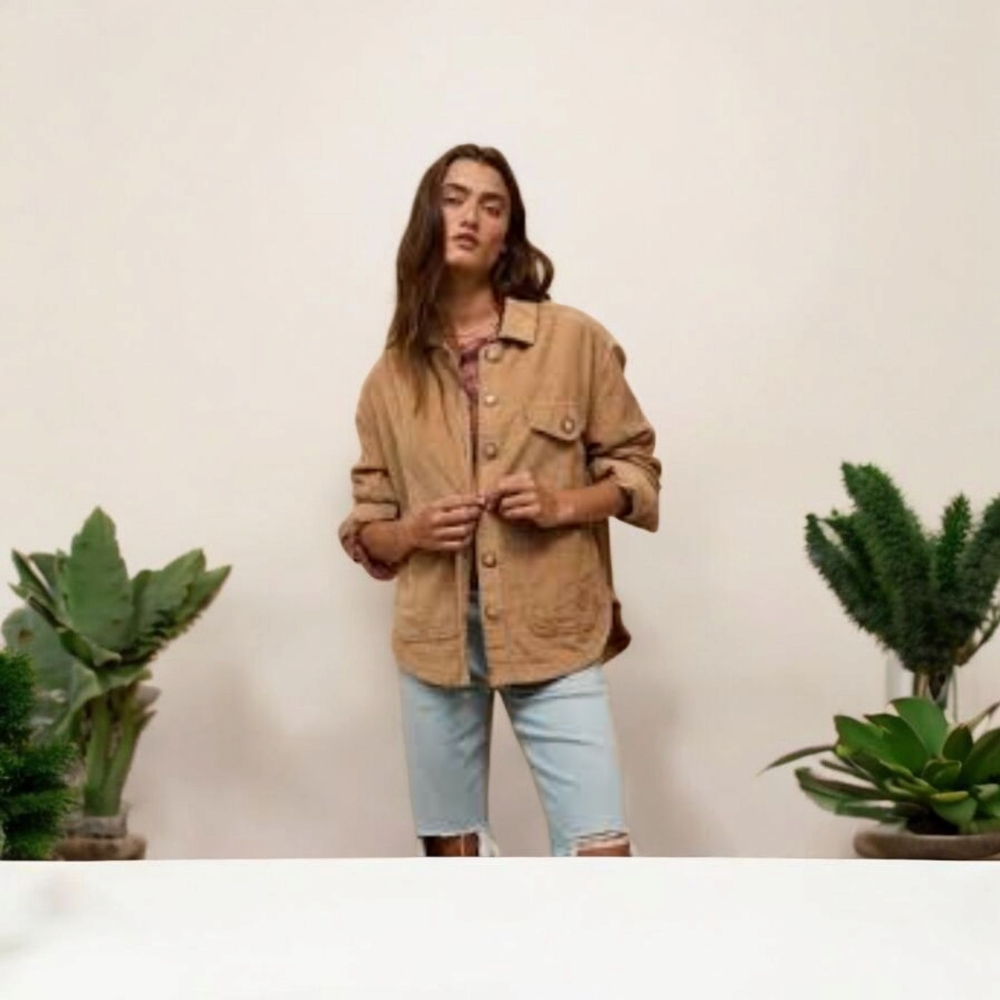 NEW! AE Women's Tan  Cotton Jacket  Sz Xl - Picture 4 of 7